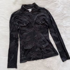 Hard Tail Gray Camo Raw Edge Fitted Jacket